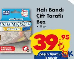 BOSS TAPE HALI BANDI ÇİFT TARAFLI BEZ 5 M fiyat ve kampanya bilgisi
